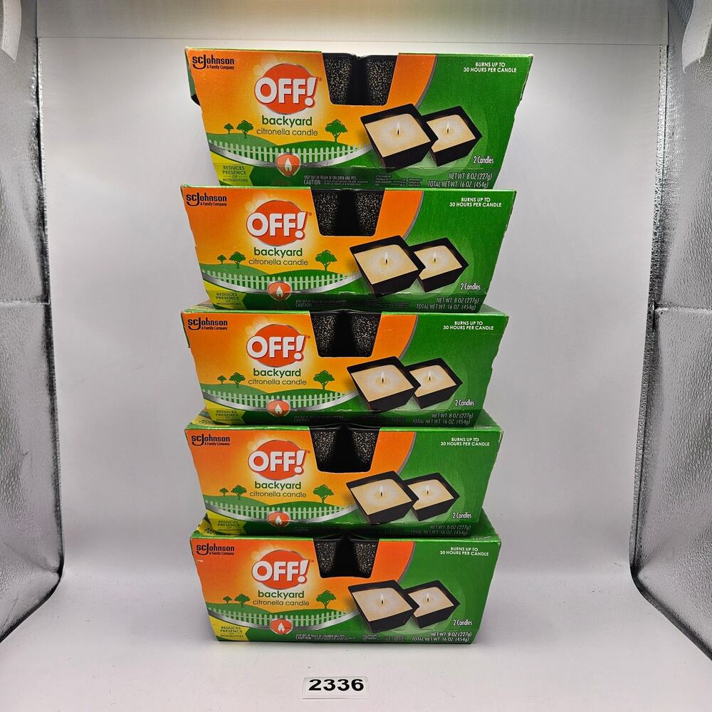 LOT OF 5 - OFF! CITRONELLA CANDLE BACKYARD AMBIANCE 8oz 2PACK (10 PACK TOTAL)NIB
